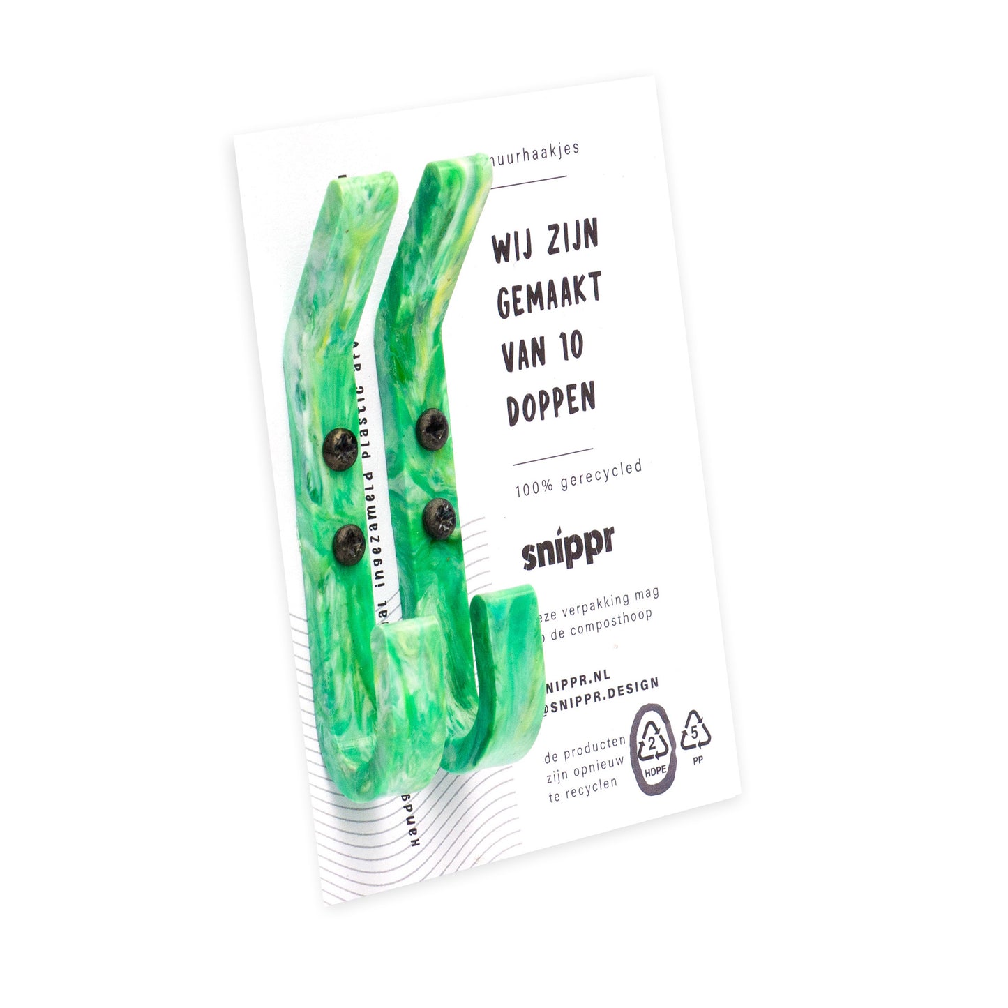 Muurhaakjes groen