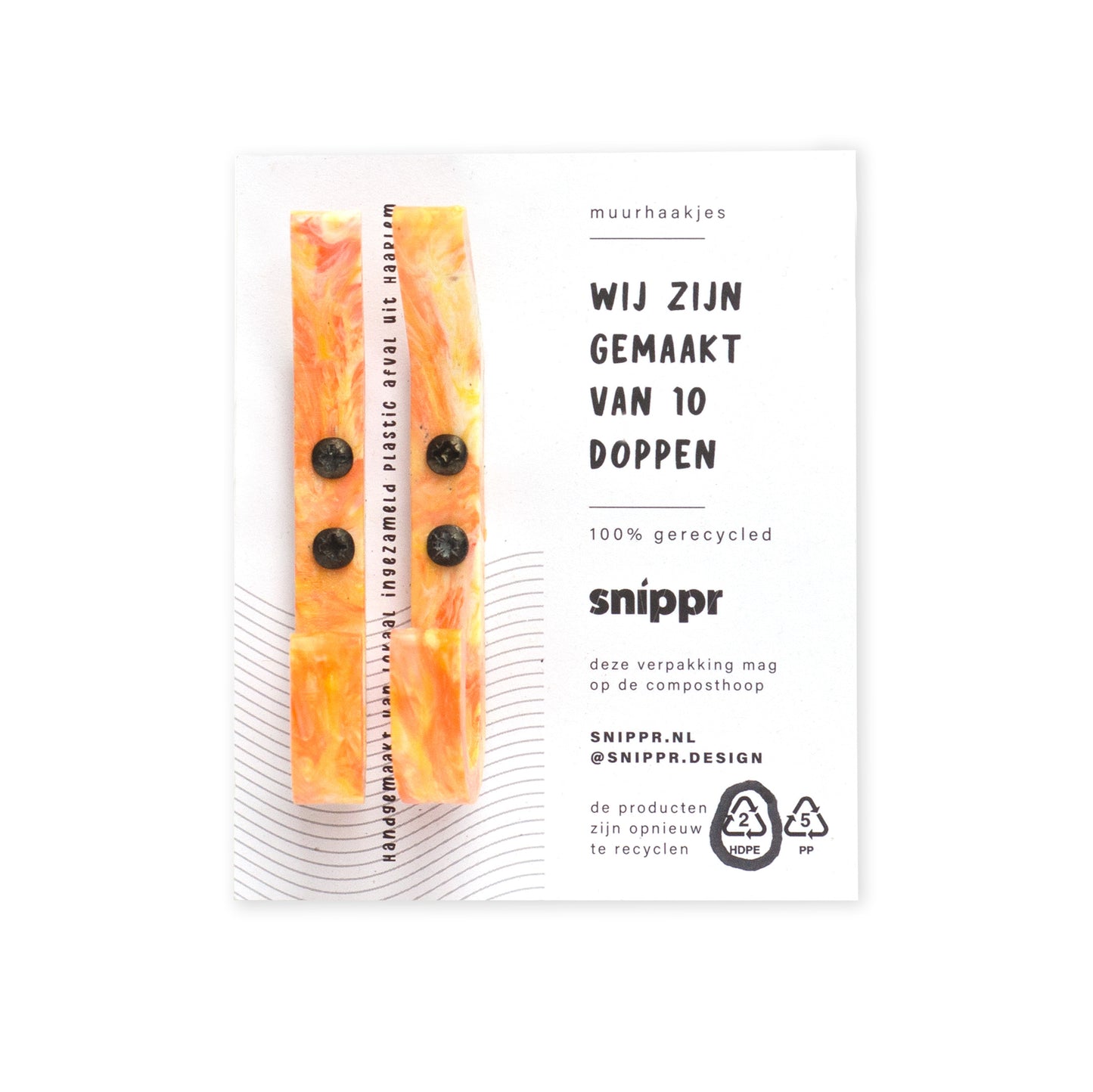 Muurhaakjes oranje