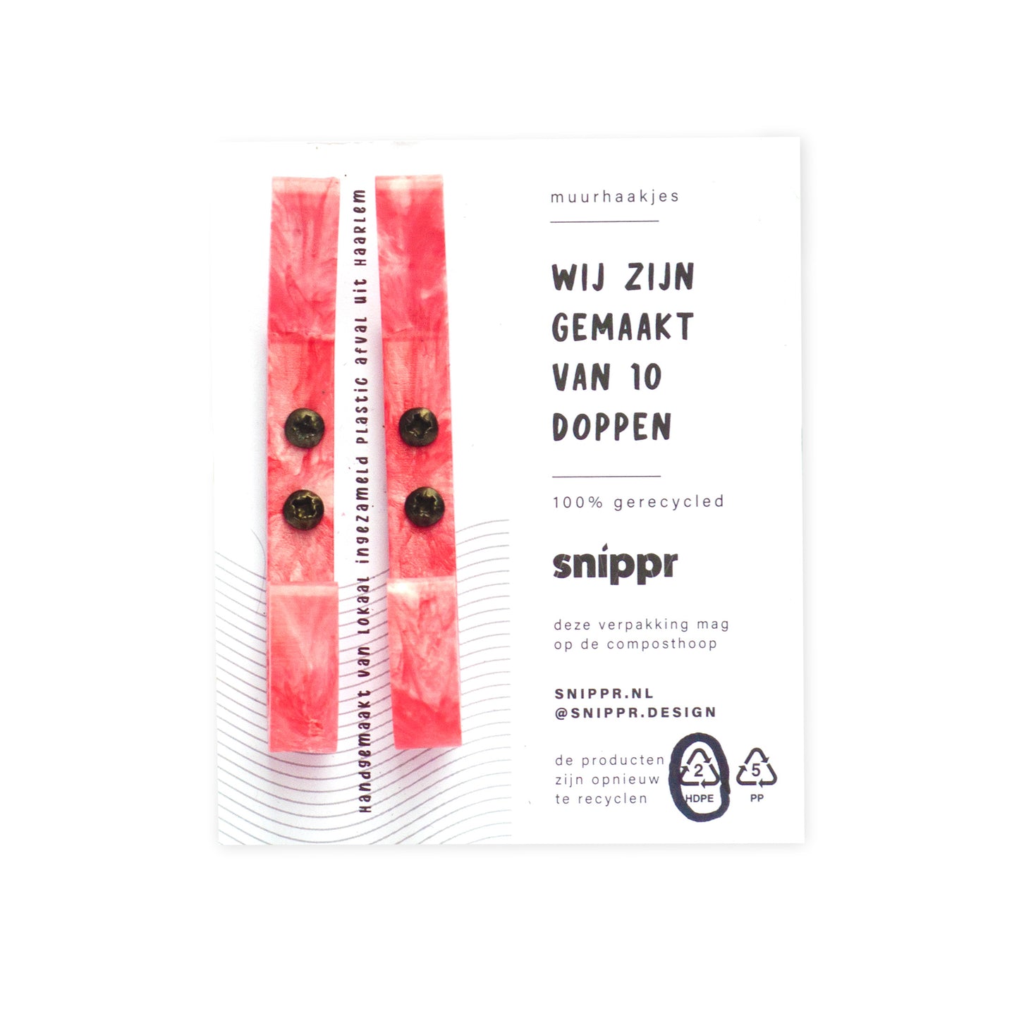 Muurhaakjes roze