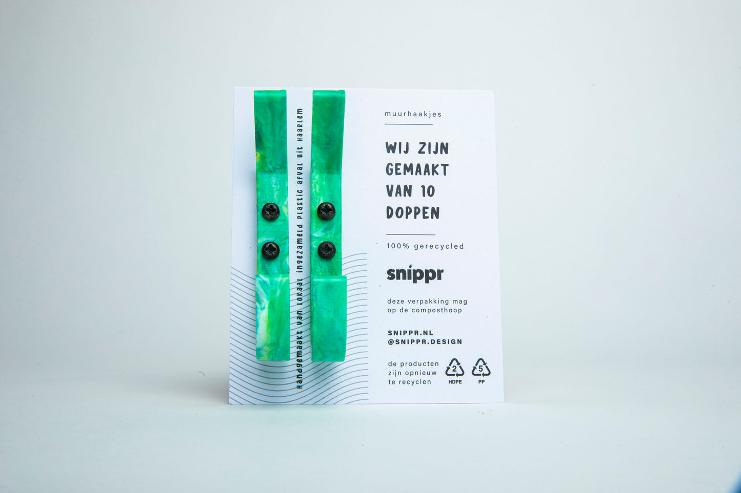Muurhaakjes groen